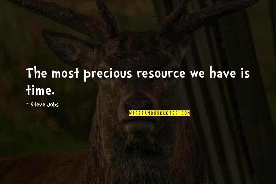 My Time Precious Quotes By Steve Jobs: The most precious resource we have is time.