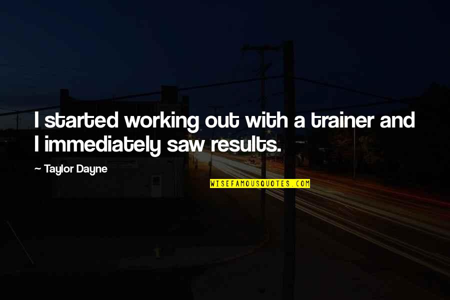 My Trainer Quotes By Taylor Dayne: I started working out with a trainer and
