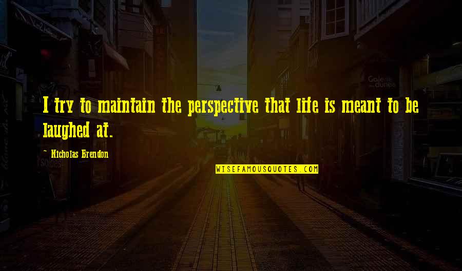 My Uncle Oswald Quotes By Nicholas Brendon: I try to maintain the perspective that life