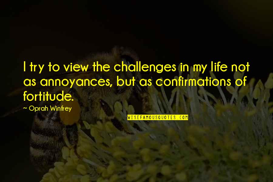 My View Of Life Quotes By Oprah Winfrey: I try to view the challenges in my