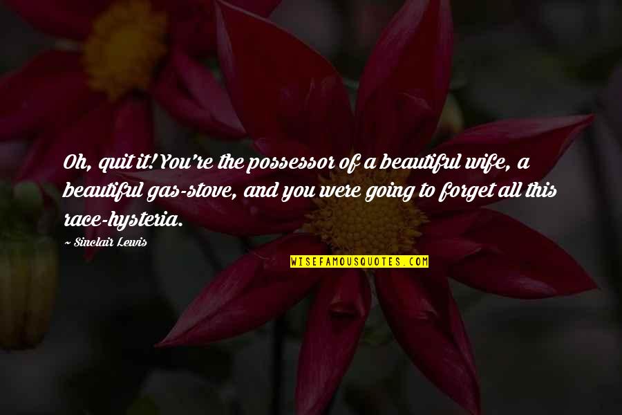 My Wife Is Beautiful Quotes By Sinclair Lewis: Oh, quit it! You're the possessor of a