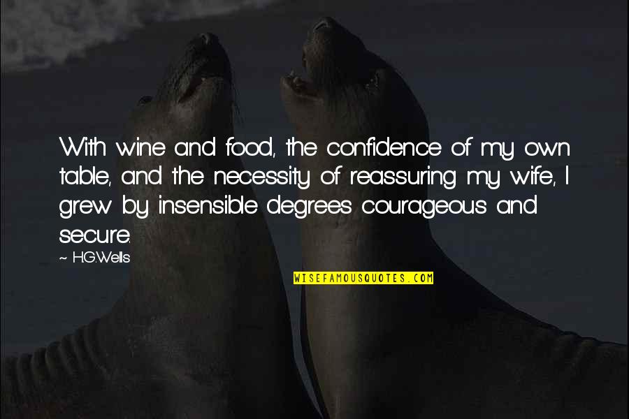 My Wife Quotes By H.G.Wells: With wine and food, the confidence of my