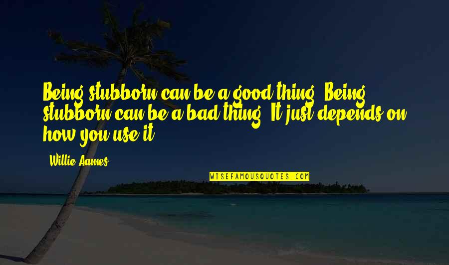 My Wingman Quotes By Willie Aames: Being stubborn can be a good thing. Being