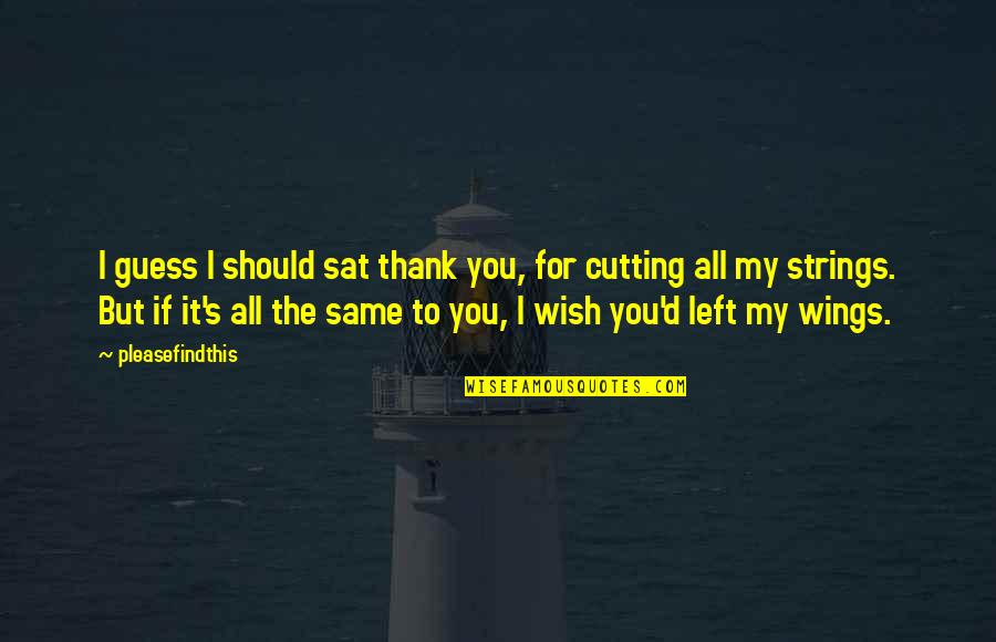 My Wish For You Quotes By Pleasefindthis: I guess I should sat thank you, for My Wish For You Quotes By Pleasefindthis: I guess I should sat thank you, for
