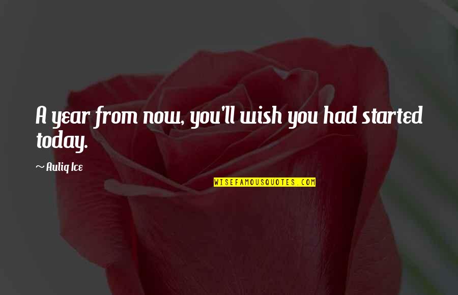 My Wish For You Today Quotes By Auliq Ice: A year from now, you'll wish you had
