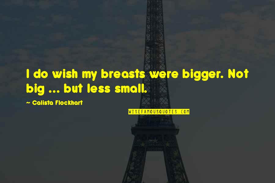 My Wish Quotes By Calista Flockhart: I do wish my breasts were bigger. Not My Wish Quotes By Calista Flockhart: I do wish my breasts were bigger. Not
