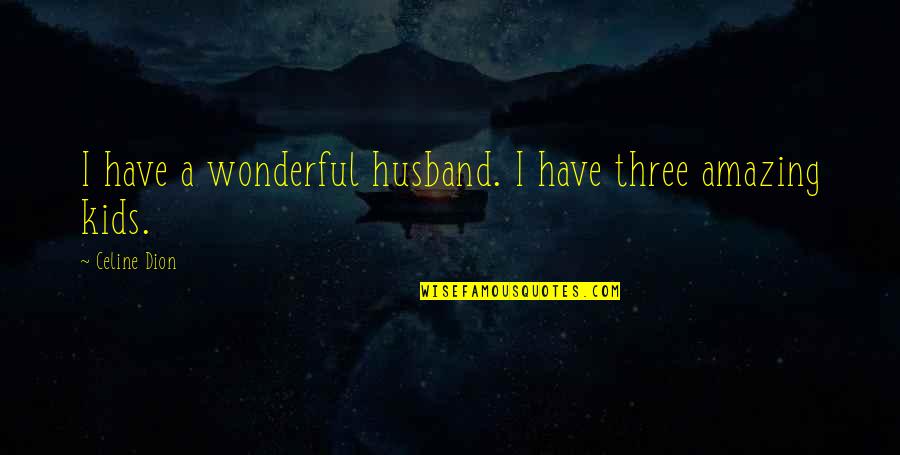 My Wonderful Husband Quotes By Celine Dion: I have a wonderful husband. I have three My Wonderful Husband Quotes By Celine Dion: I have a wonderful husband. I have three