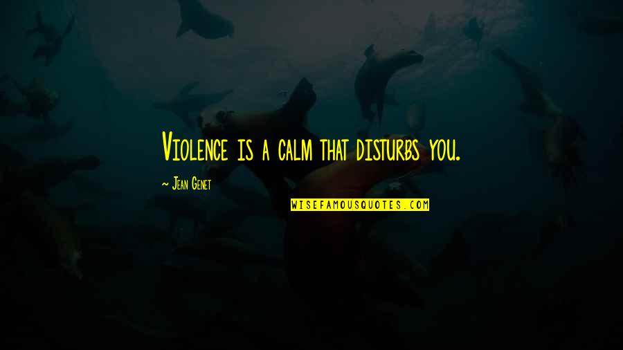 My Year To Shine Quotes By Jean Genet: Violence is a calm that disturbs you.