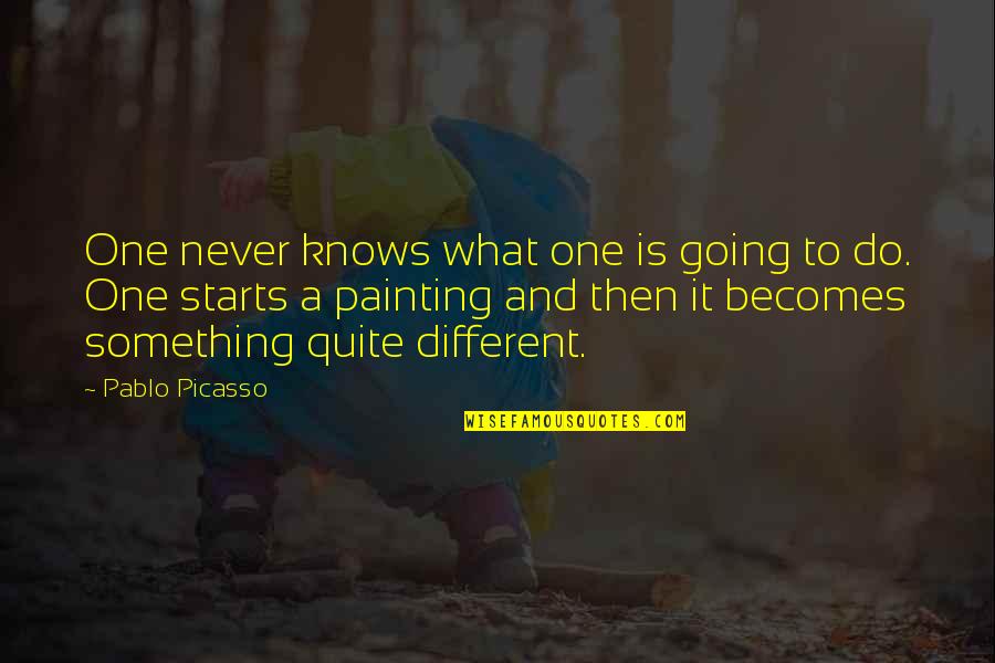 Myesha And The Hip Quotes By Pablo Picasso: One never knows what one is going to Myesha And The Hip Quotes By Pablo Picasso: One never knows what one is going to