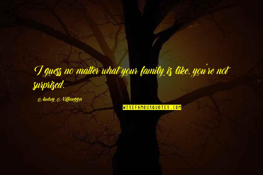 Mygales Quotes By Audrey Niffenegger: I guess no matter what your family is