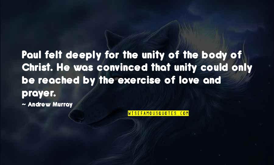 Mykenos Quotes By Andrew Murray: Paul felt deeply for the unity of the Mykenos Quotes By Andrew Murray: Paul felt deeply for the unity of the