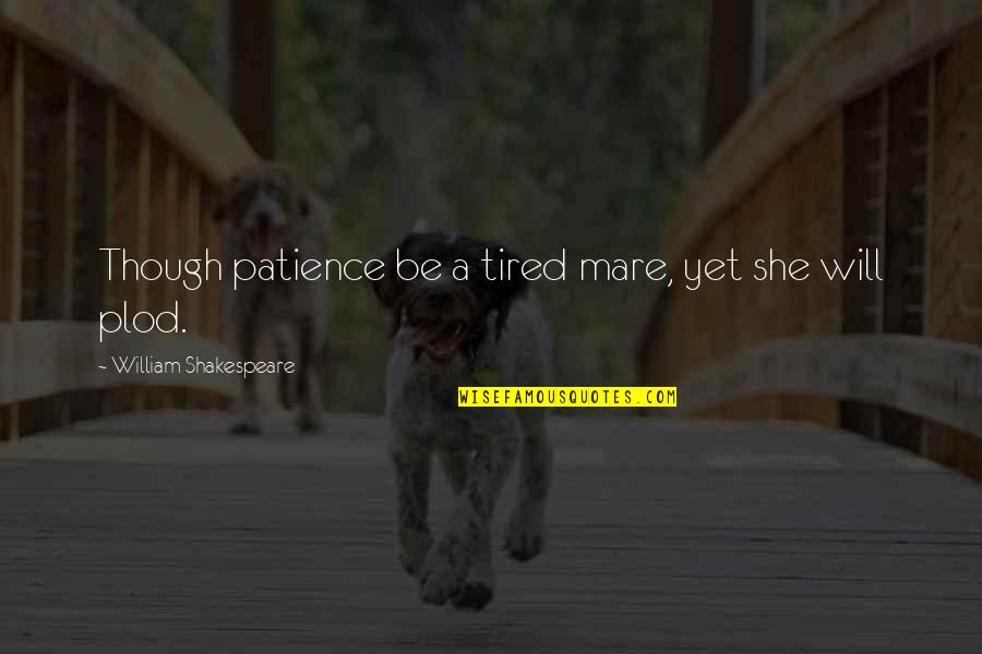 Myles Na Gcopaleen Quotes By William Shakespeare: Though patience be a tired mare, yet she