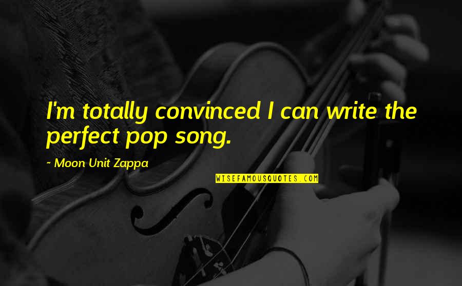 Mylios I Km Quotes By Moon Unit Zappa: I'm totally convinced I can write the perfect Mylios I Km Quotes By Moon Unit Zappa: I'm totally convinced I can write the perfect