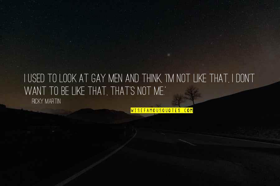 Mylius Modern Quotes By Ricky Martin: I used to look at gay men and Mylius Modern Quotes By Ricky Martin: I used to look at gay men and