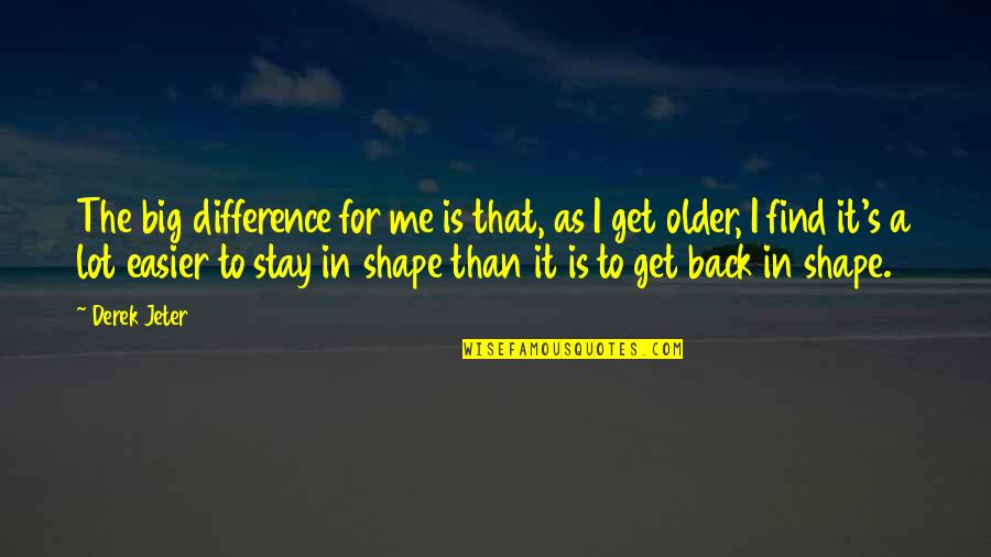 Myllym Ki Quotes By Derek Jeter: The big difference for me is that, as Myllym Ki Quotes By Derek Jeter: The big difference for me is that, as