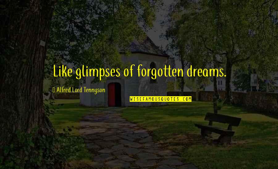 Myra Fleener Quotes By Alfred Lord Tennyson: Like glimpses of forgotten dreams.