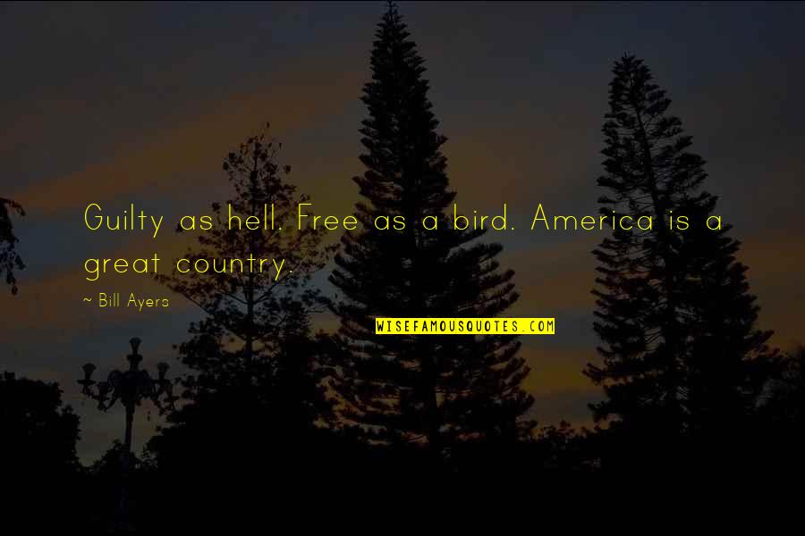 Myrapid Quote Quotes By Bill Ayers: Guilty as hell. Free as a bird. America