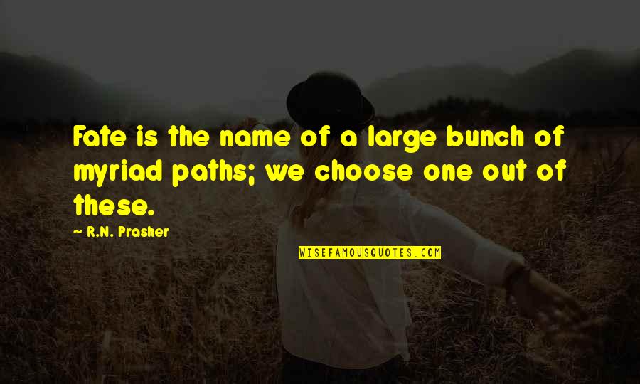 Myriad's Quotes By R.N. Prasher: Fate is the name of a large bunch