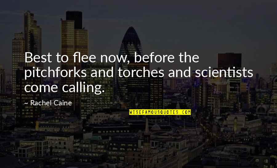 Myrnin Quotes By Rachel Caine: Best to flee now, before the pitchforks and
