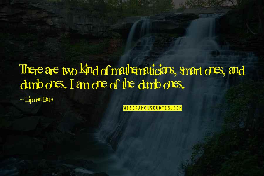 Myroslav Tyr Quotes By Lipman Bers: There are two kind of mathematicians, smart ones, Myroslav Tyr Quotes By Lipman Bers: There are two kind of mathematicians, smart ones,