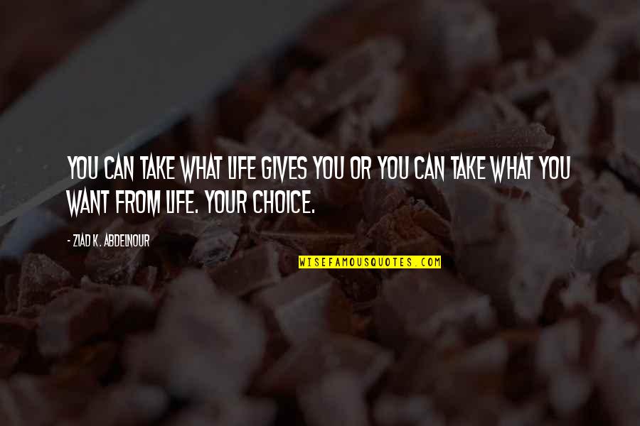 Myrvete Pazaj Quotes By Ziad K. Abdelnour: You can take what life gives you or Myrvete Pazaj Quotes By Ziad K. Abdelnour: You can take what life gives you or