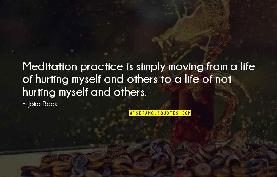 Myself And Life Quotes By Joko Beck: Meditation practice is simply moving from a life