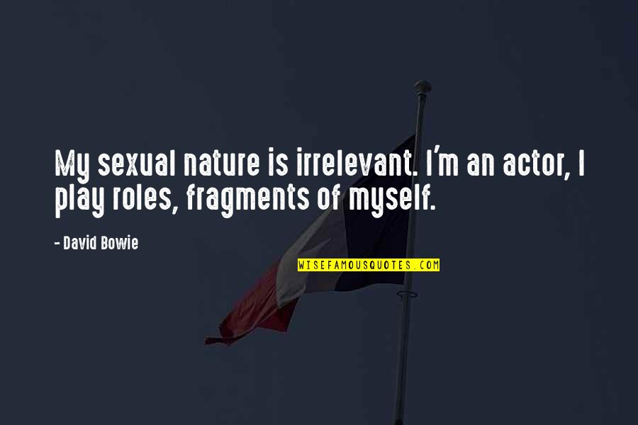 Myself And Nature Quotes By David Bowie: My sexual nature is irrelevant. I'm an actor,