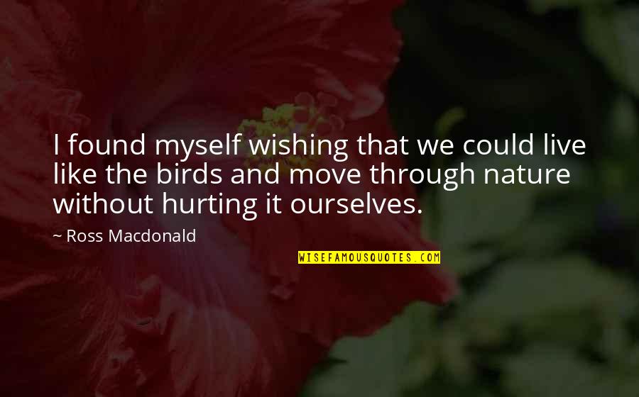 Myself And Nature Quotes By Ross Macdonald: I found myself wishing that we could live