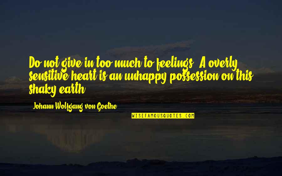 Mysetery Quotes By Johann Wolfgang Von Goethe: Do not give in too much to feelings.