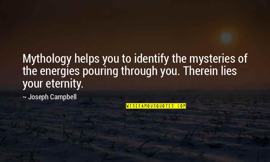 Mysteries Quotes By Joseph Campbell: Mythology helps you to identify the mysteries of