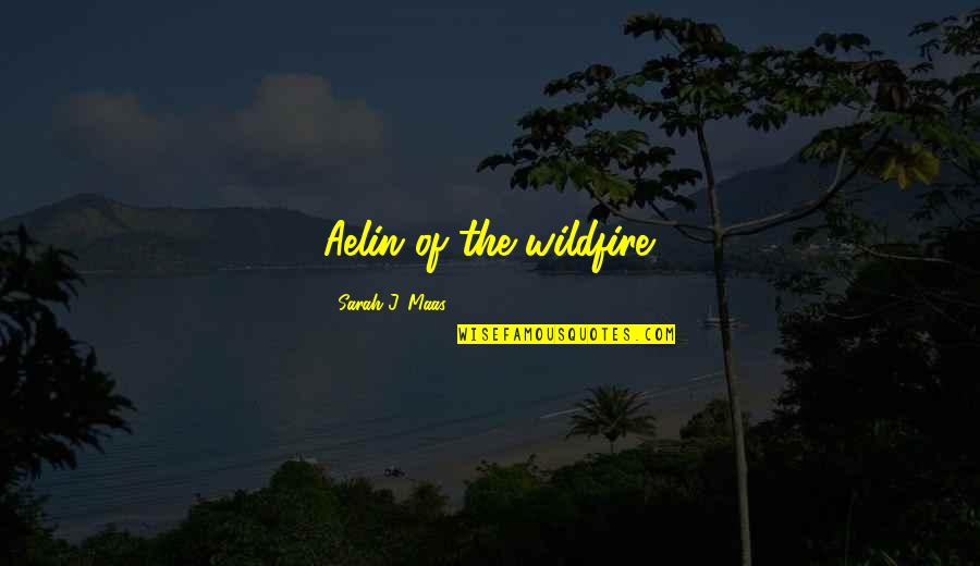 Mysteriously Vanishing Quotes By Sarah J. Maas: Aelin of the wildfire.