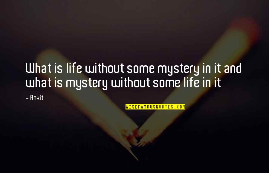 Mystery And Life Quotes By Ankit: What is life without some mystery in it