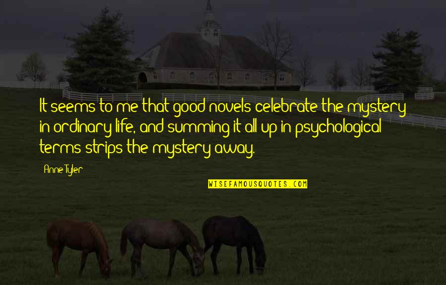 Mystery And Life Quotes By Anne Tyler: It seems to me that good novels celebrate