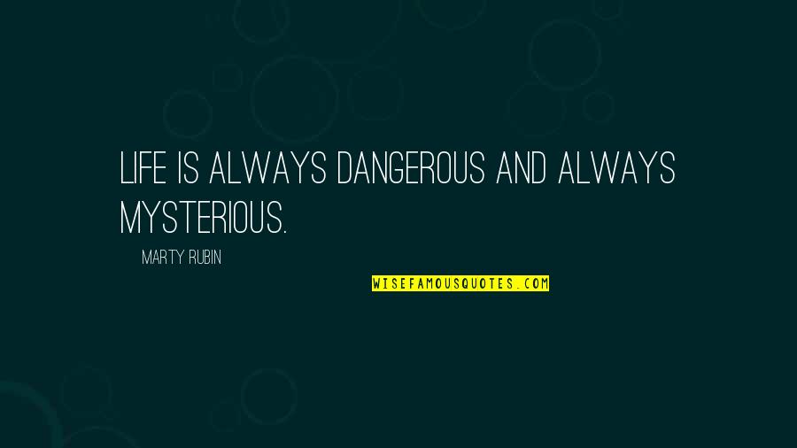 Mystery And Life Quotes By Marty Rubin: Life is always dangerous and always mysterious.