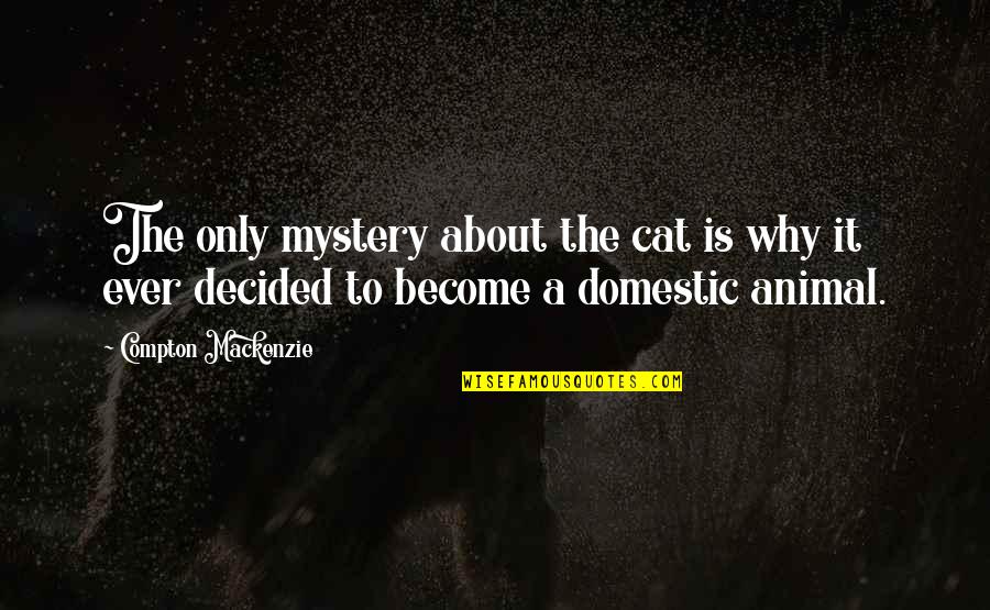 Mystery Animal Quotes By Compton Mackenzie: The only mystery about the cat is why