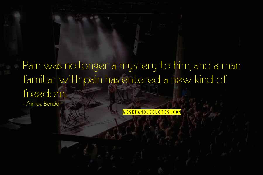 Mystery Man Quotes By Aimee Bender: Pain was no longer a mystery to him,