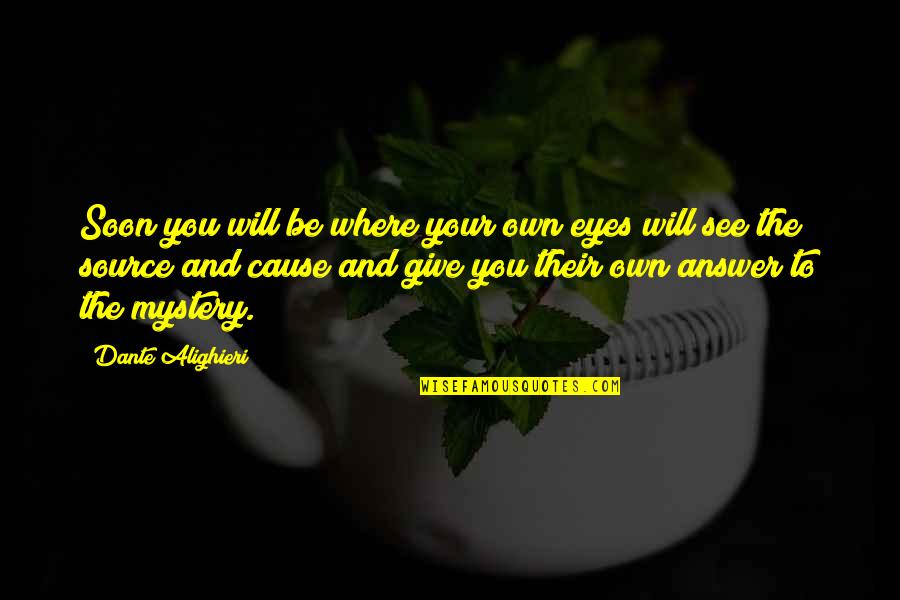 Mystery Of Eyes Quotes By Dante Alighieri: Soon you will be where your own eyes