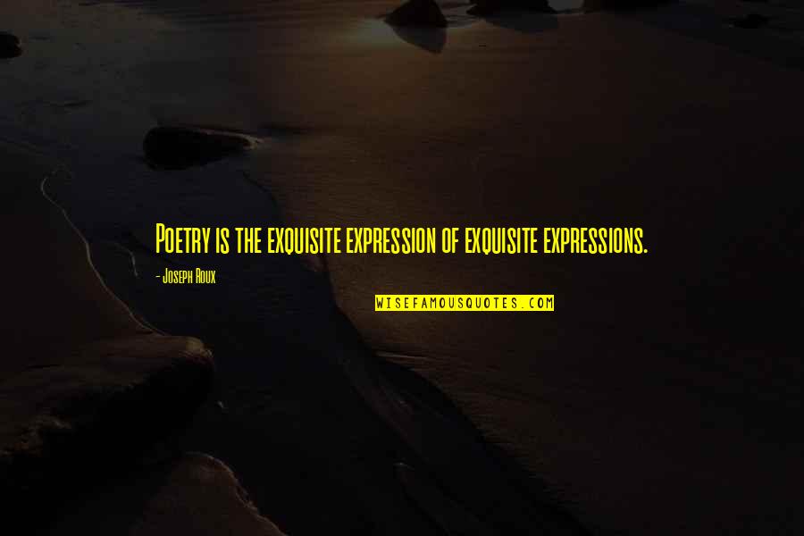 Mystery Schools Quotes By Joseph Roux: Poetry is the exquisite expression of exquisite expressions.