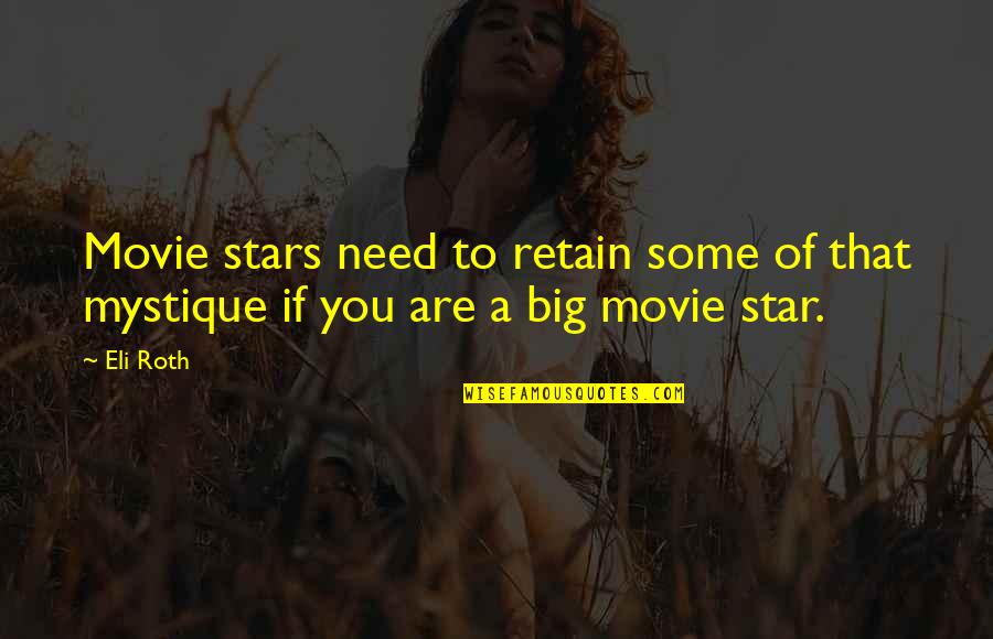 Mystique Quotes By Eli Roth: Movie stars need to retain some of that