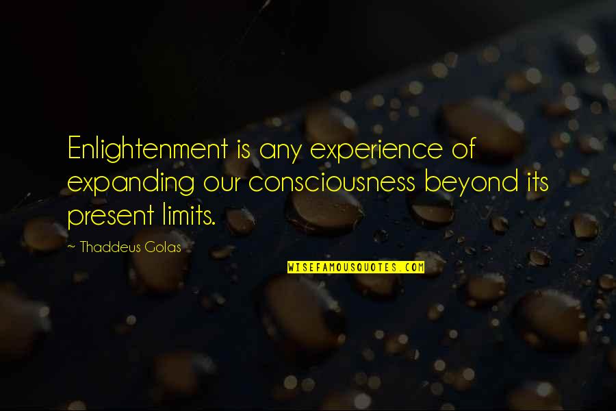 Mythmaking From The Other Side Quotes By Thaddeus Golas: Enlightenment is any experience of expanding our consciousness