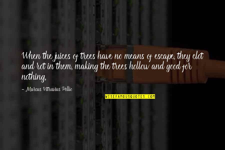 Mythologize Art Quotes By Marcus Vitruvius Pollio: When the juices of trees have no means Mythologize Art Quotes By Marcus Vitruvius Pollio: When the juices of trees have no means
