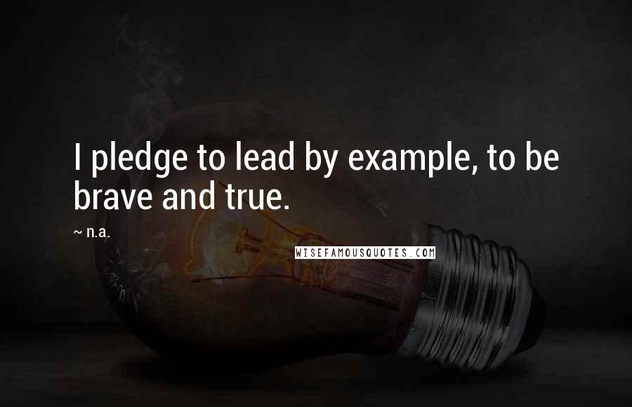 N.a. quotes: I pledge to lead by example, to be brave and true.