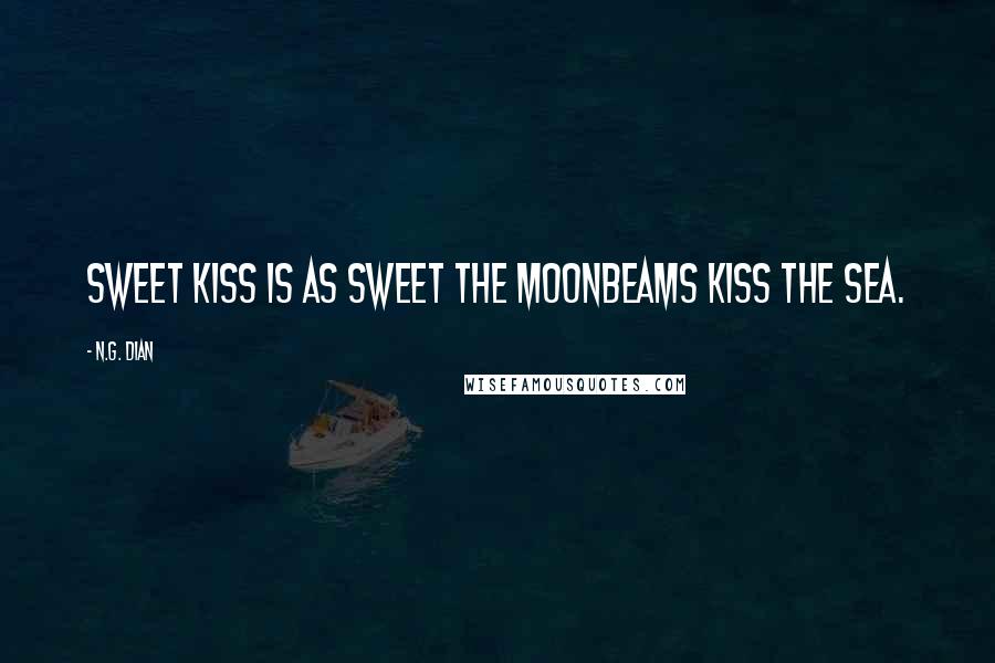 N.G. Dian quotes: Sweet kiss is as sweet the moonbeams kiss the sea.