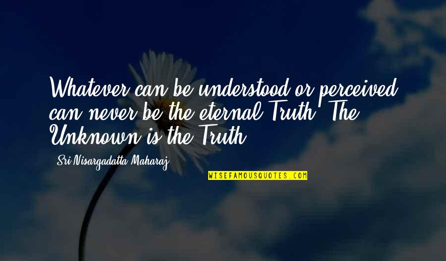 N Maharaj Quotes By Sri Nisargadatta Maharaj: Whatever can be understood or perceived can never N Maharaj Quotes By Sri Nisargadatta Maharaj: Whatever can be understood or perceived can never