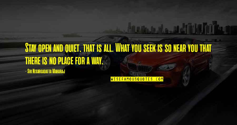 N Maharaj Quotes By Sri Nisargadatta Maharaj: Stay open and quiet, that is all. What N Maharaj Quotes By Sri Nisargadatta Maharaj: Stay open and quiet, that is all. What