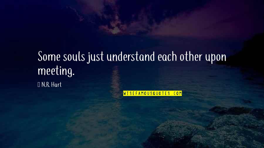 N R Hart Quotes By N.R. Hart: Some souls just understand each other upon meeting.