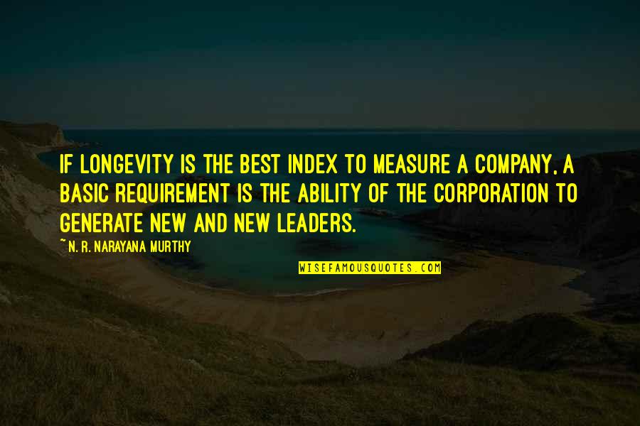 N R Narayana Murthy Quotes By N. R. Narayana Murthy: If longevity is the best index to measure