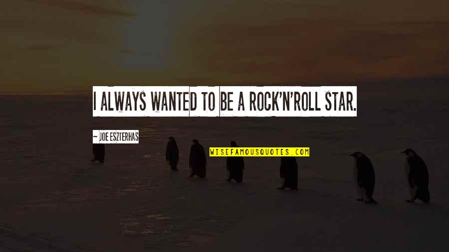 N Roll Quotes By Joe Eszterhas: I always wanted to be a rock'n'roll star.