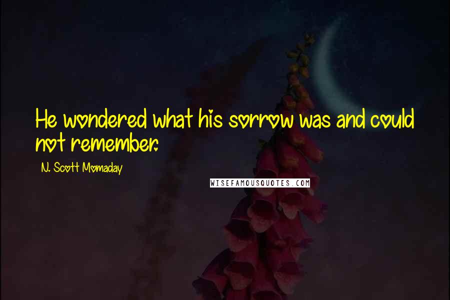 N. Scott Momaday quotes: He wondered what his sorrow was and could not remember.