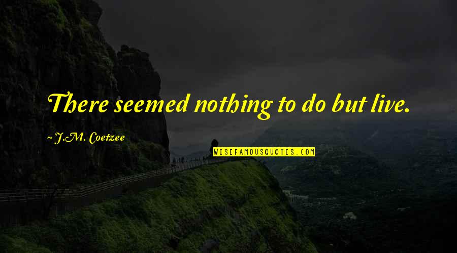Naade Ali Quotes By J.M. Coetzee: There seemed nothing to do but live. Naade Ali Quotes By J.M. Coetzee: There seemed nothing to do but live.